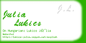 julia lukics business card